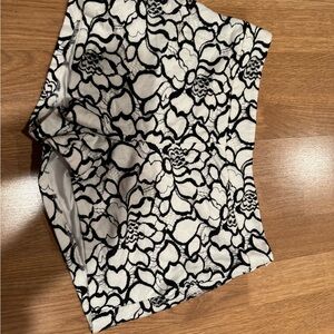 Express Black and White Floral Shorts